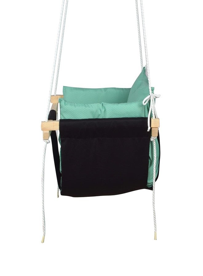 DARKZONE Swing Jhula for Kids Baby's Children Folding and Washable 0-8 Years Garden Jhula for Babies for Indoor Outdoor (Black Green) - Image 5
